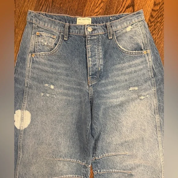 free people we the free good luck mid rise barrel jeans 28 - Picture 5 of 7